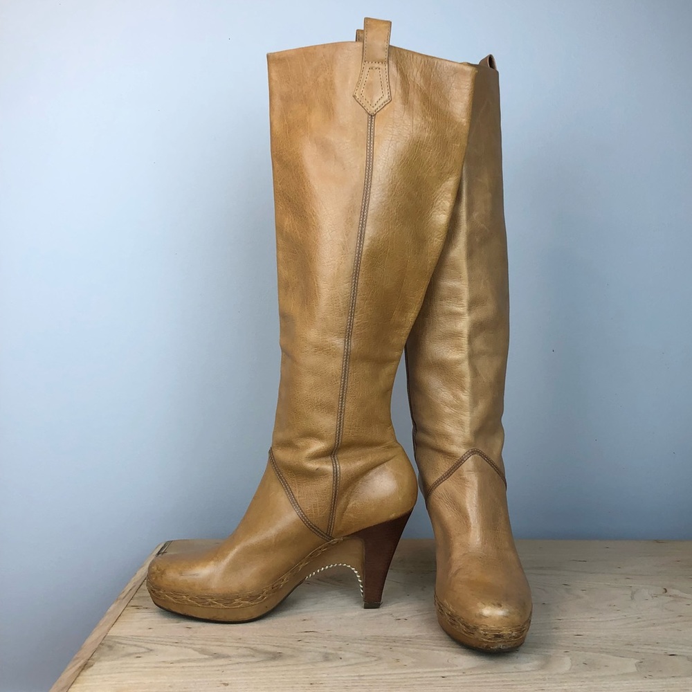 Cole Haan Leather Boots | Knee High Boots in Tan
